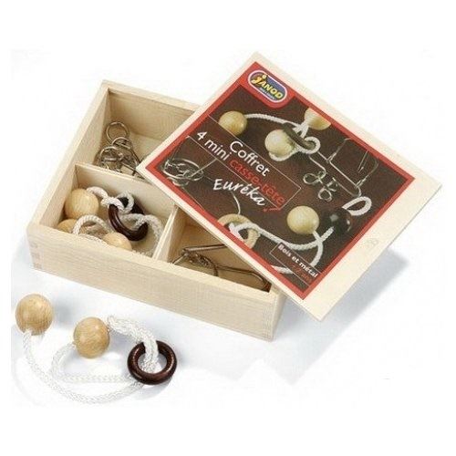 Janod - j01107 - jeu de société - coffret 4 mini casse-tête euréka