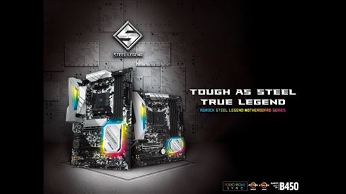 ASRock B450 Steel Legend - Carte mère ATX Socket AM4 AMD B450 - 4x DDR4 - SATA 6Gb-s + M.2 - USB 3.1 - 1x PCI-Express 3.0 16x (