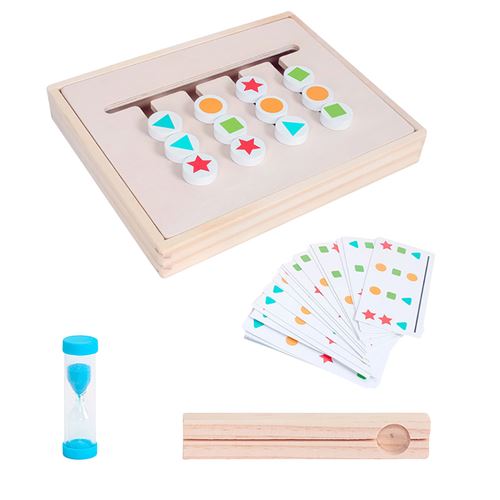 Jouet en bois jeu assorti double face d'enfants formation développement intellectuel - Multicolore