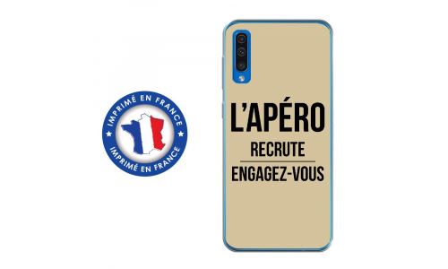 Coque souple pour Samsung Galaxy A50 avec impression Motifs l'apéro recrute taupe
