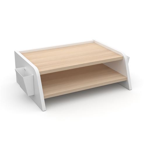Support de moniteur Butley- 50 x 38 x 18 - Chêne Blanc