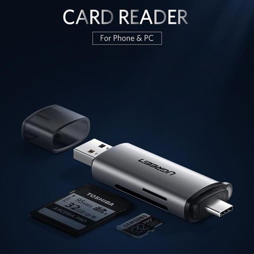 UGREEN Lecteur de Carte SD Micro SD USB C USB 3.0 2 en 1 Adaptateur de Carte  SD en Aluminium (50706)