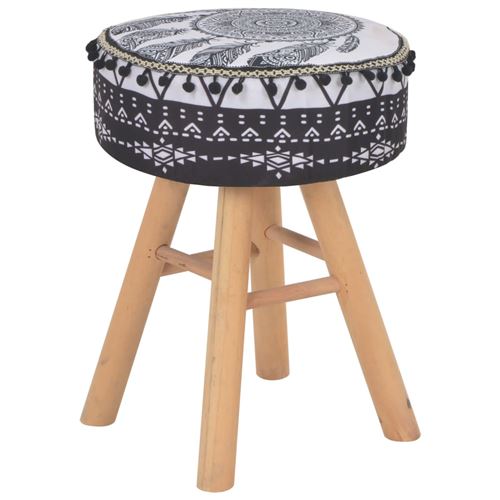 Tabouret Tissu Blanc et noir