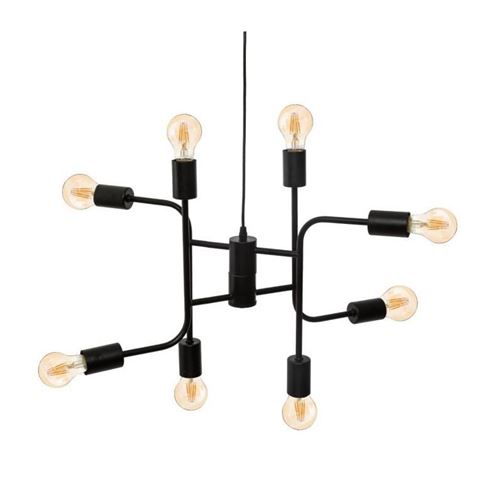 Lampe Suspension en Métal Indus 42cm Noir