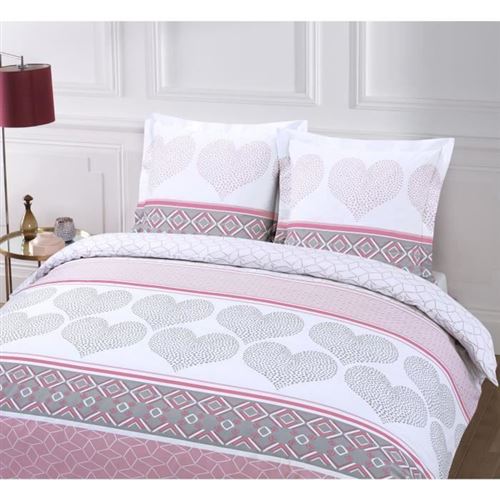 Vision Parure De Couette 100% Coton Pinky Love 240x260cm