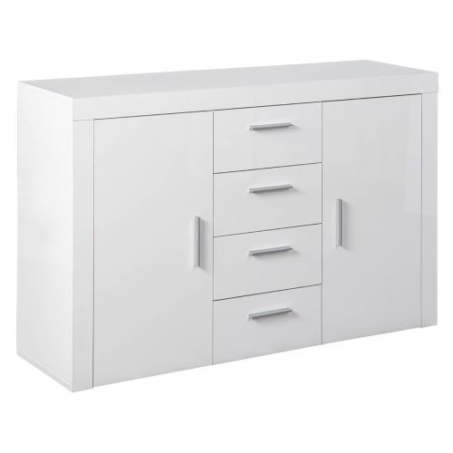 Dallas - Buffet Blanc 2 Portes 4 Tiroirs