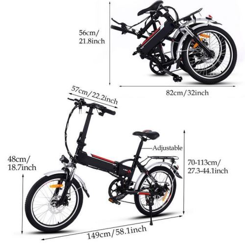Vtt 20 Pouces Roue 250w 7 Vitesse Velo Electrique Pliant Velos Achat Prix Fnac