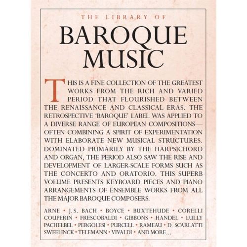 Wise Publications - The Library of Baroque Music - The Library of Baroque Music- partition musique baroque