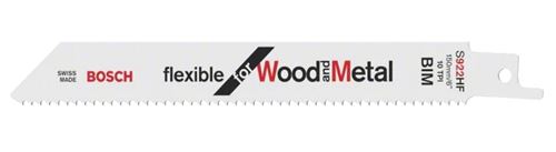 Pack De 5 Lames De Scie Sabre S 922 Hf Flexible pour Bois et Métal 150Mm - Bosch - 2608656016