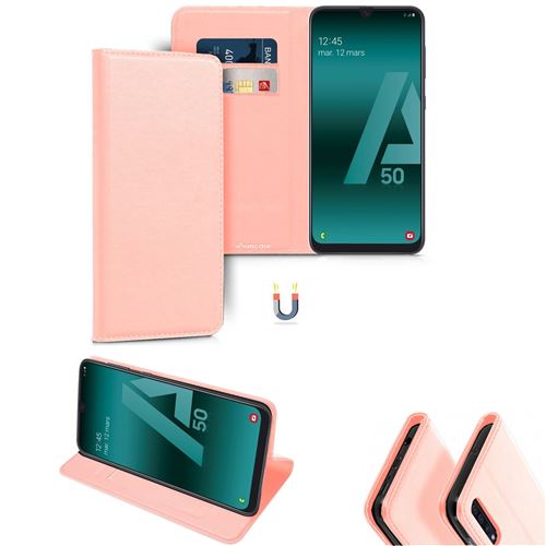 Etui de protection Porte carte pour SAMSUNG GALAXY A50 -Rose