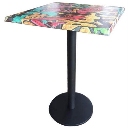GRAFFITI - Table haute carrée 70 cm