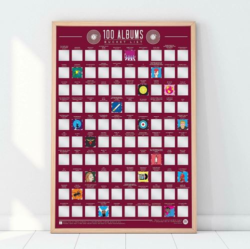 100 meilleurs albums Seau Liste Scratch Off Poster