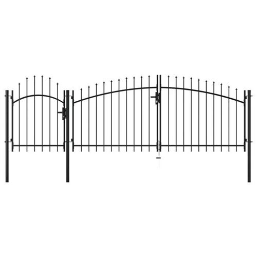 Vidaxl Noir Portail De Jardin - Acier - 1,75 X 4 M - Battant