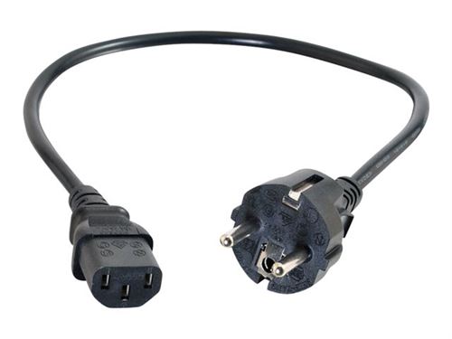 C2G Universal Power Cord - Câble d'alimentation - power CEE 7/7 (M) pour power IEC 60320 C13 - 50 cm - moulé - noir - Europe