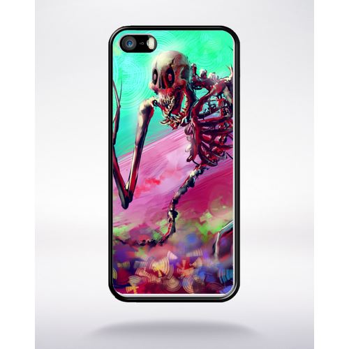 Coque Squellette Fun Compatible Apple Iphone 5 Bord Noir Silicone