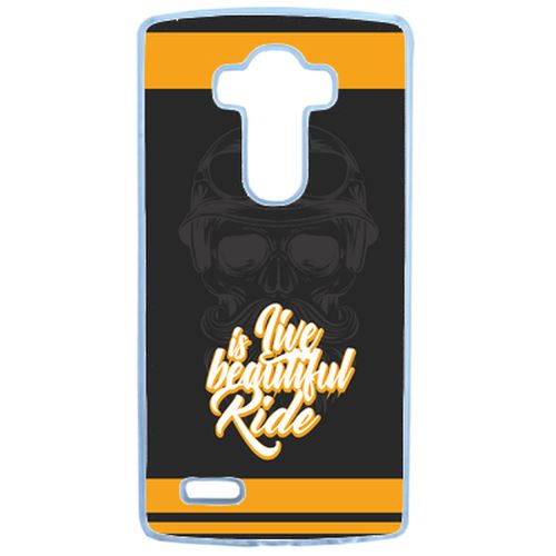 Coque Life Is Beautiful Ride Tete Entiere Fond Noir Et Orange Compatible Lg G4 Transparent