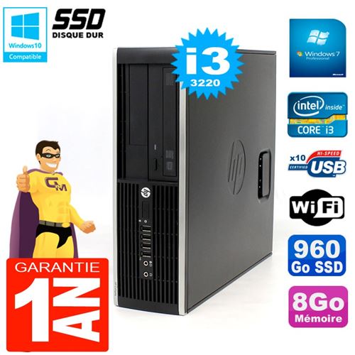 Pc hp compaq 8300 sff core i3-3220 ram 8go disque 960 go ssd graveur dvd wifi w7 État correct - Hewlett-Packard reconditionné disponible sur Fnac