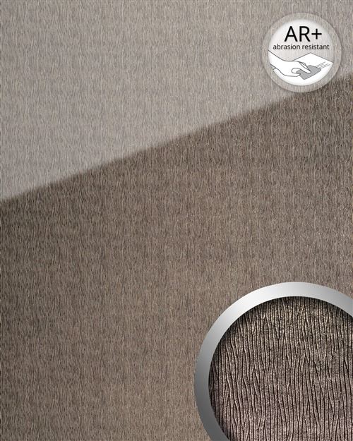Panneau mural aspect verre WallFace 20215 CURVED Silver AR+ lisse Revêtement mural aspect cuir très brillant auto-adhésif résistant à l'abrasion gris argent 2,6 m2