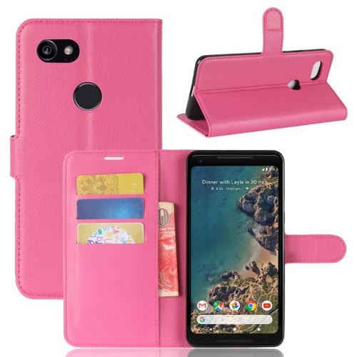 Google Pixel 2 XL Housse Etui Cuir PU Texture Litchi Magenta ALS53122