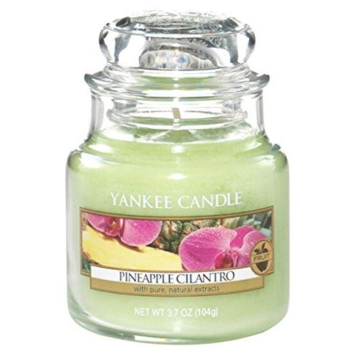 Yankee Candle Bougie parfumée en pot Ananas et coriandre, vert, Small