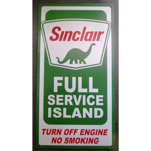 plaque sinclair full service island tole deco americaine usa