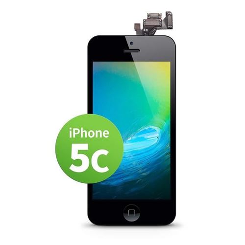 GIGA Fixxoo Ecran Tactile Retina Noir pour iPhone 5c, Caméra et Capteur de Proximité Intégrés - Installation Facile et guidé, No Kit