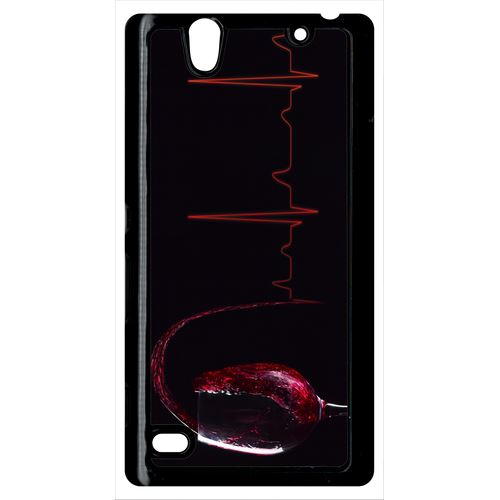 Coque Verre De Vin Électrocardiogramme Compatible Sony Xperia C4 Transparent