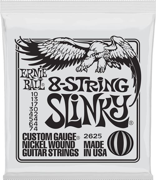 Ernie Ball 2625 - Jeu de 8 cordes guitare électrique - Slinky 10-74