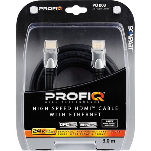 ProfiQ Pq003 Hdmi K haute vitesse et Ethernet 3.0m