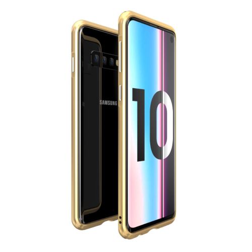 Bumper en métal cadre d'attraction magnétique or pour votre Samsung Galaxy S10
