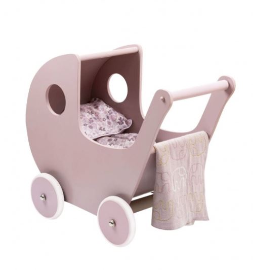 Smallstuff landau de poupée en bois 54 cm rose