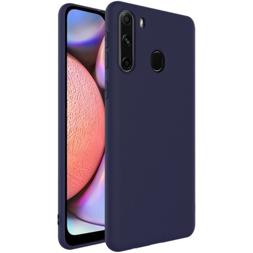 Coque en TPU mat souple bleu foncé pour votre Samsung Galaxy A21
