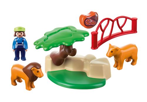 Playmobil 1.2.3 9378 Lions avec enclos - Playmobil - Achat \u0026 prix | fnac