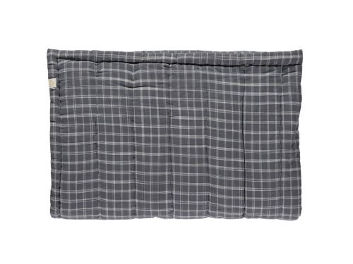 Camomile London - Hand quilted blanket in a bag Ikat Check Pebble/Ivory