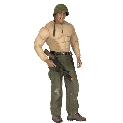 Widmann - Costume Super Muscle Shirt, Soldats, Carnaval, F&ecirc;te &agrave; th&egrave;me