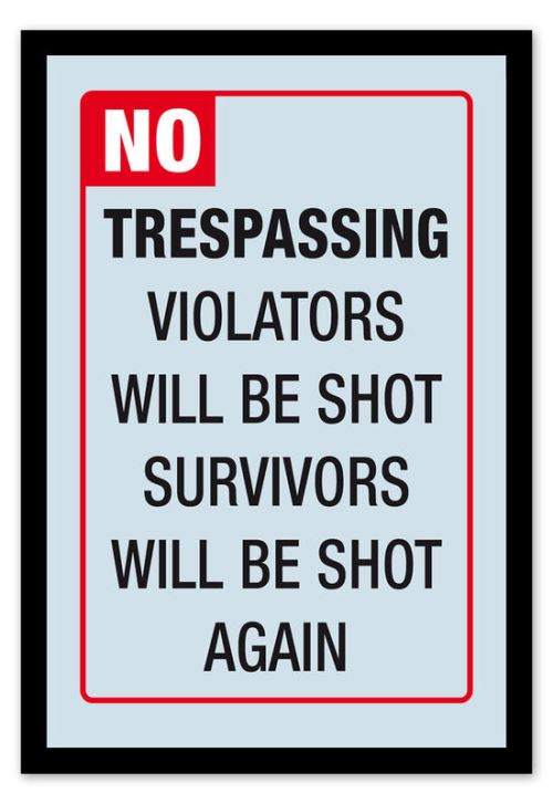 Miroir mural No Trespassing