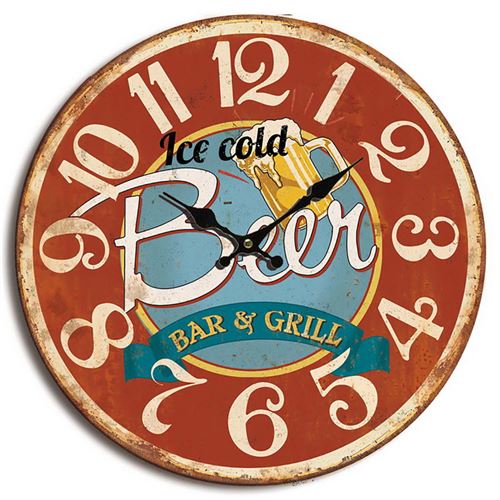 Balance 596831 Horloge murale analogique en métal avec impression rouge Ø 40 cm