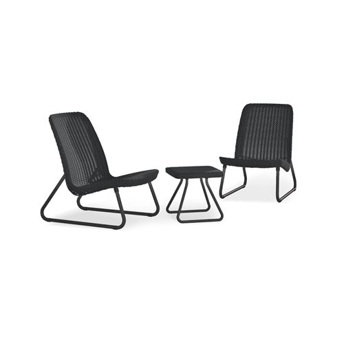 Ensemble de patio Keter Rio - 2 chaises et une table de couleur graphite