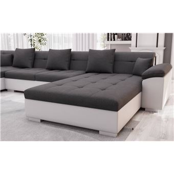 Belmont Canapé Dangle Panoramique Xxl En U Gauche Couleur Blanc Gris