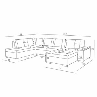 850 Sur Belmont Canape D Angle Panoramique Xxl En U Gauche
