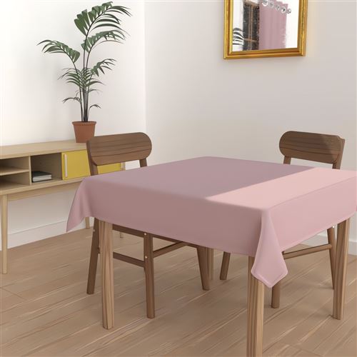 Nappe carré anti-tâches Alix - L 180 x l 180 cm - Rose
