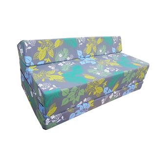 Natalia Spzoo Matelas Pliant 195x65x8 Cm Gris, Mousse PU 18kg/m3, Housse Amovible