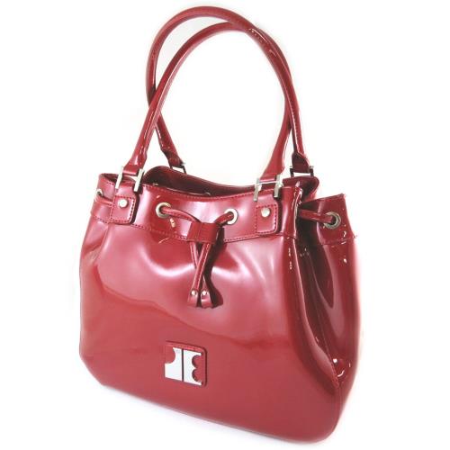 Sac Cuir 'Jacques Esterel' rouge vernis... [N9683]