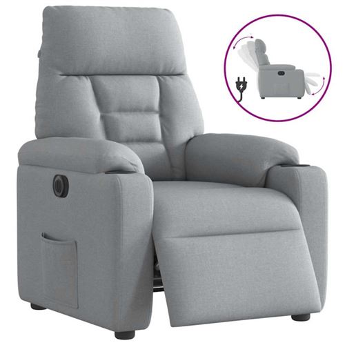 Non Communiqué Gris Clair Fauteuil Inclinable Électrique Tissu