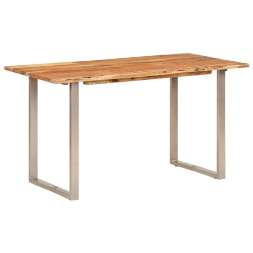 Non Communiqué Marron Table De Salle À Manger 140X70x76 Cm Bois D Acacia Solide