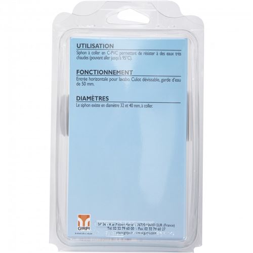 Girpi - Siphon de parcours PVC - Mâle / Femelle - Diamètre 32 mm - Image 3