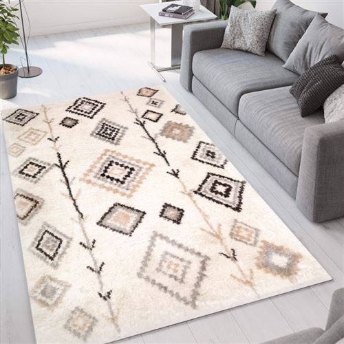 Tapis de salon ultra doux Pet Friendly de style shaggy Marrakesh BIA002, Taille: 133 x 190