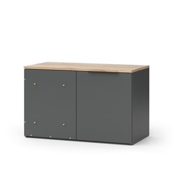 Vicco Sideboard Betti, Blanc/Sonoma, 120 x 83.6 cm 2x porte, 2x tiroir et 1x compartiment ouvert