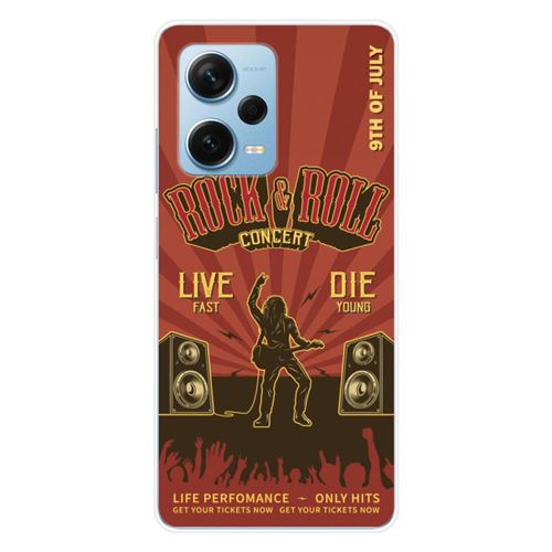 Coque en silicone imprimée compatible Xiaomi Redmi Note 12 Pro Plus Rock and roll