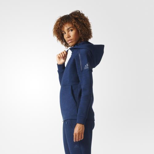 Adidas Veste à capuche Travel Z.N.E. gris chiné/bleu marine Taille XXS Adulte Femme